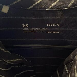 Men’s Black/Grey Striped Golf Polo